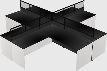 Shared l-shaped cubicles