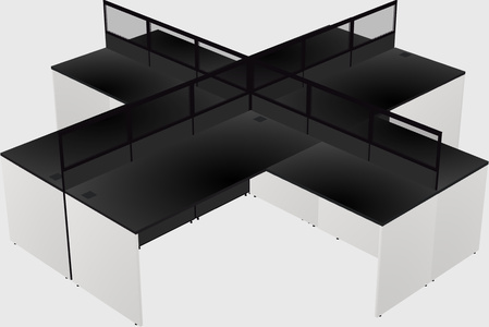 Shared l-shaped cubicles