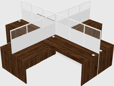 Shared l-shaped cubicles