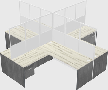 Shared l-shaped cubicles