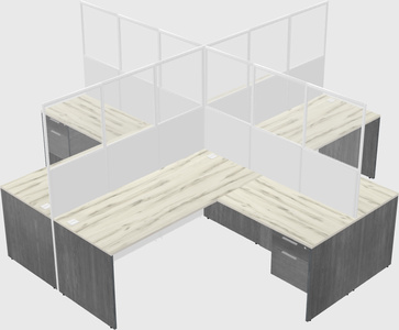 Shared l-shaped cubicles
