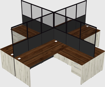 Shared l-shaped cubicles