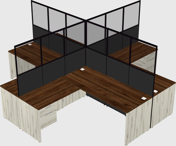 Shared l-shaped cubicles