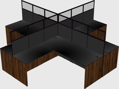 Shared l-shaped cubicles