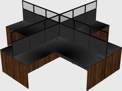 Shared l-shaped cubicles