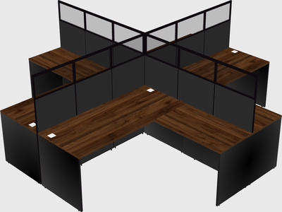 Shared l-shaped cubicles