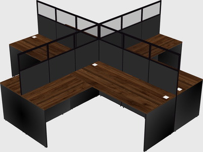Shared l-shaped cubicles