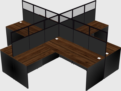 Shared l-shaped cubicles