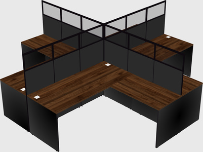 Shared l-shaped cubicles