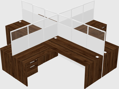 Shared l-shaped cubicles