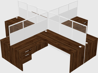 Shared l-shaped cubicles