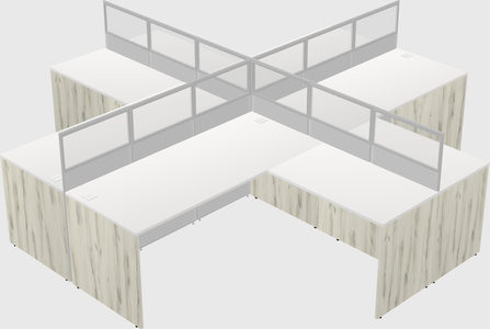Shared l-shaped cubicles