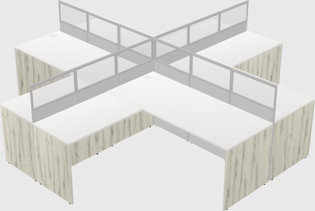 Shared l-shaped cubicles