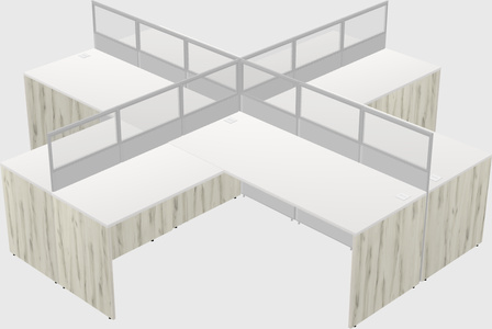 Shared l-shaped cubicles