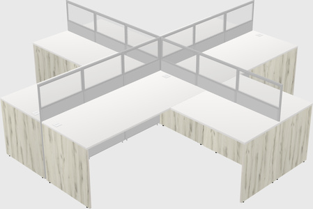 Shared l-shaped cubicles