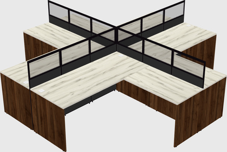 Shared l-shaped cubicles
