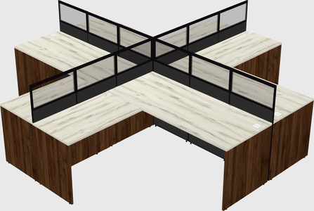 Shared l-shaped cubicles