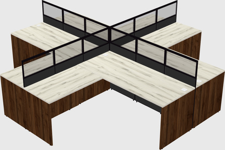 Shared l-shaped cubicles