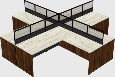 Shared l-shaped cubicles