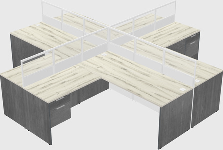 Shared l-shaped cubicles