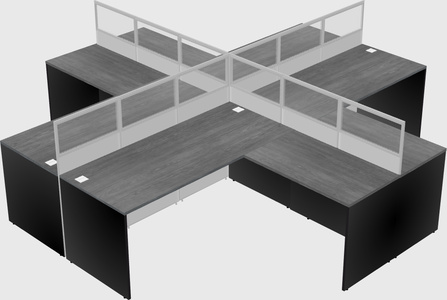 Shared l-shaped cubicles