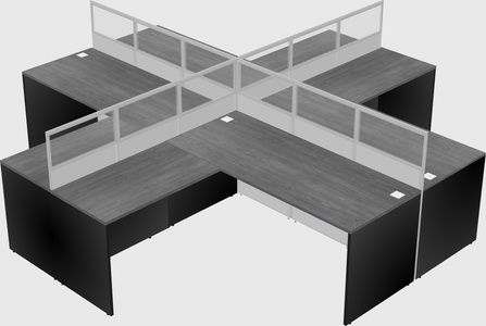 Shared l-shaped cubicles