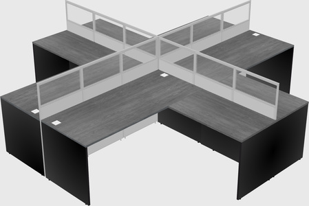 Shared l-shaped cubicles