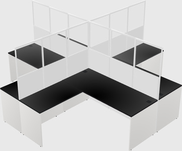 Shared l-shaped cubicles