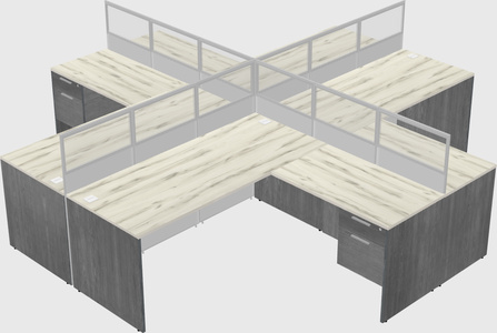 Shared l-shaped cubicles