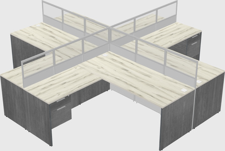 Shared l-shaped cubicles