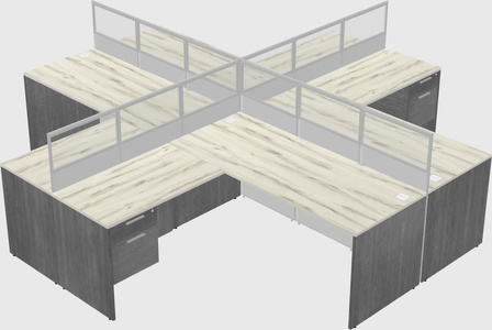 Shared l-shaped cubicles