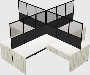 Shared l-shaped cubicles