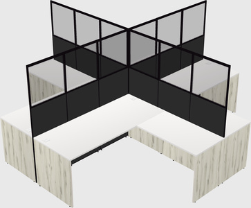 Shared l-shaped cubicles