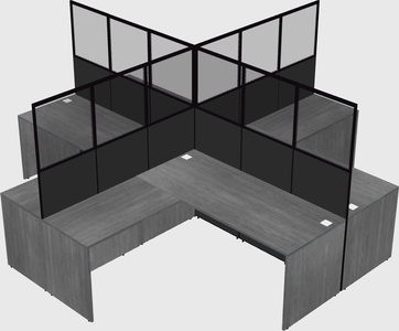 Shared l-shaped cubicles