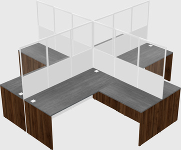 Shared l-shaped cubicles