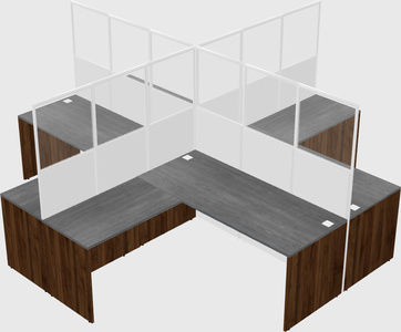 Shared l-shaped cubicles