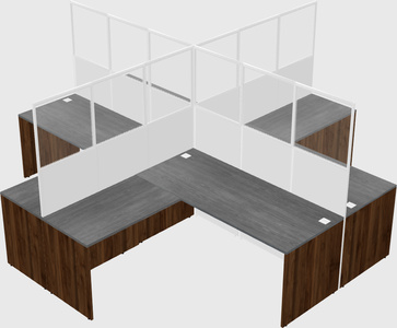 Shared l-shaped cubicles