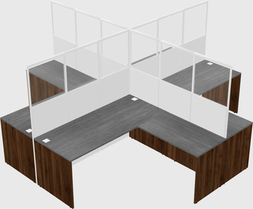 Shared l-shaped cubicles