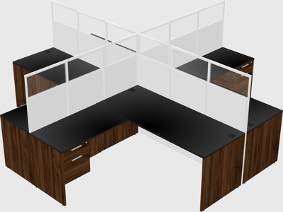 Shared l-shaped cubicles