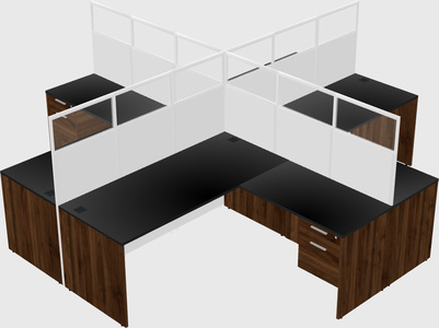 Shared l-shaped cubicles