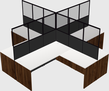 Shared l-shaped cubicles