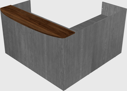 L-shaped reception desk