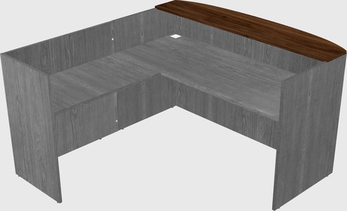 L-shaped reception desk