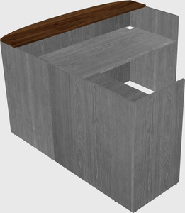 L-shaped reception desk