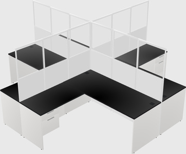 Shared l-shaped cubicles