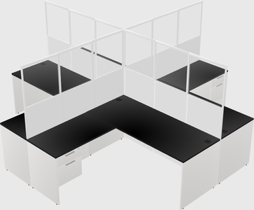Shared l-shaped cubicles