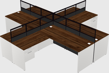 Shared l-shaped cubicles