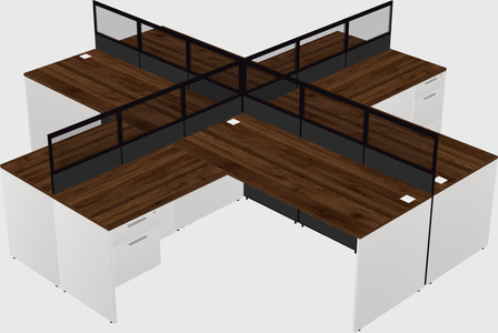 Shared l-shaped cubicles