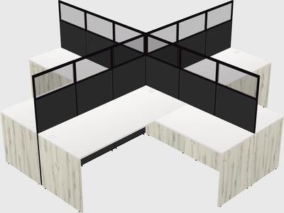 Shared l-shaped cubicles