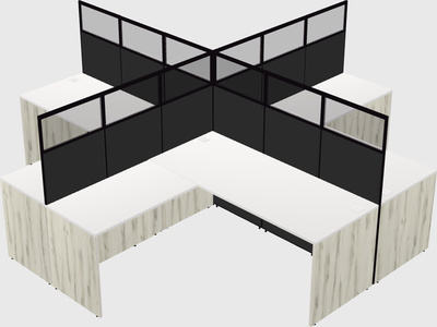 Shared l-shaped cubicles